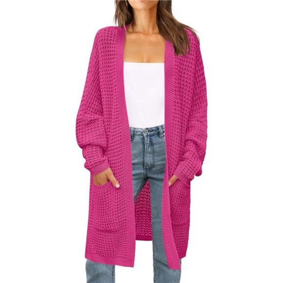 Women's 2024 Fall Long Batwing Sleeve Sweater Rose - Picture 1 of 7